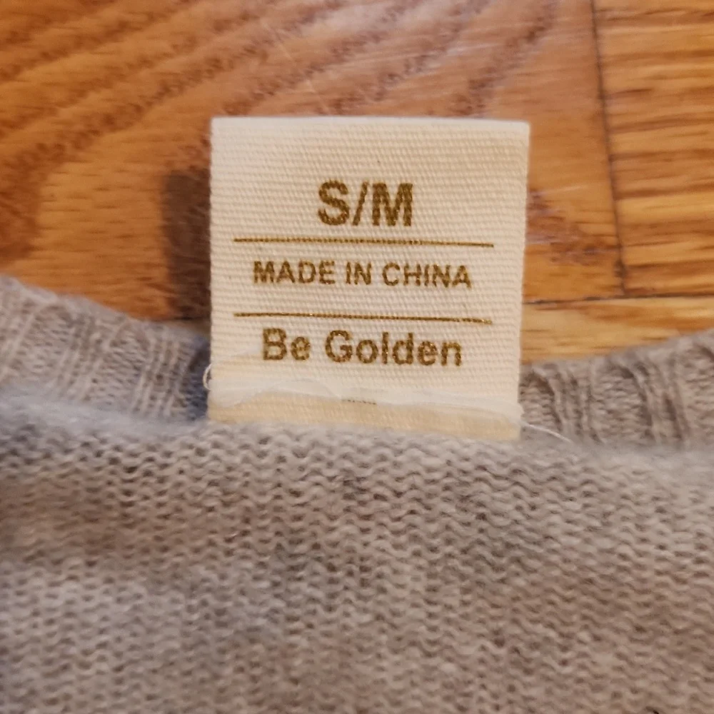 S/M "The Ocean Made Me Salty" Cashmere Sweater - Golden Sun NWOT - Picture 3 of 5